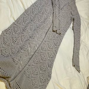 CROCHET long gray cardigan 🧷